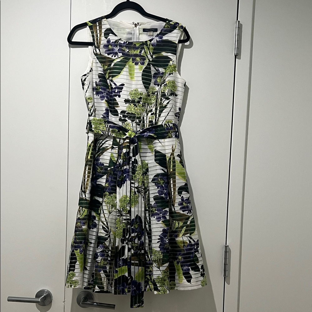 Tommy Hilfiger Green and Purple Floral Midi Dress